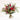A Valentine's hand tied bouquet of seasonal flowers featuring red and pink blooms, green foliage.